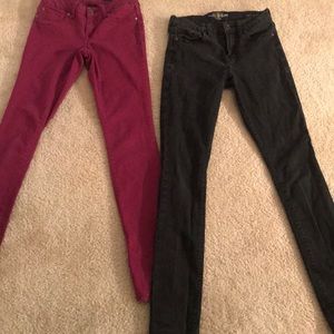 Black and burgundy skinny jeans BUNDLE!!